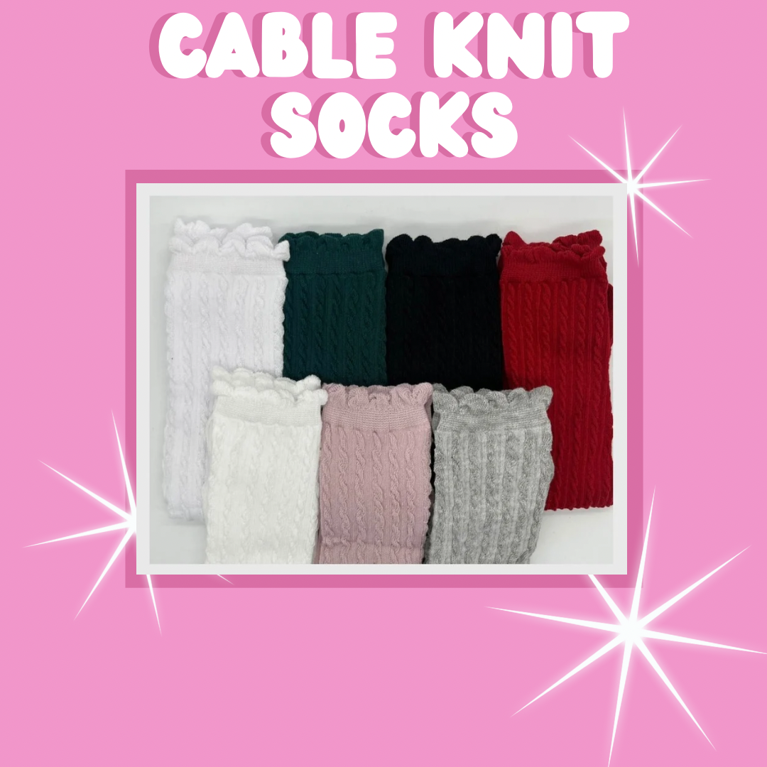 Cable knit socks